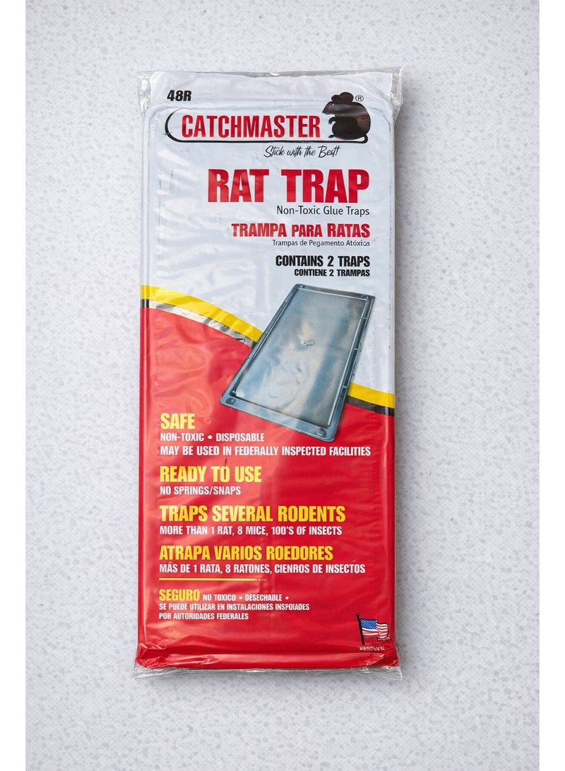 عبوتان من مصائد الغراء غير السامة، 48 RNHP، جاهزة للاستخدام داخل المنزل. مصائد بلاستيكية لاصقة لمكافحة الفئران والجرذان والثعابين، سهلة الاستخدام، لا تسبب فوضى، بسيطة، غير سامة، للاستخدام مرة واحدة - صنع في الولايات المتحدة الأمريكية